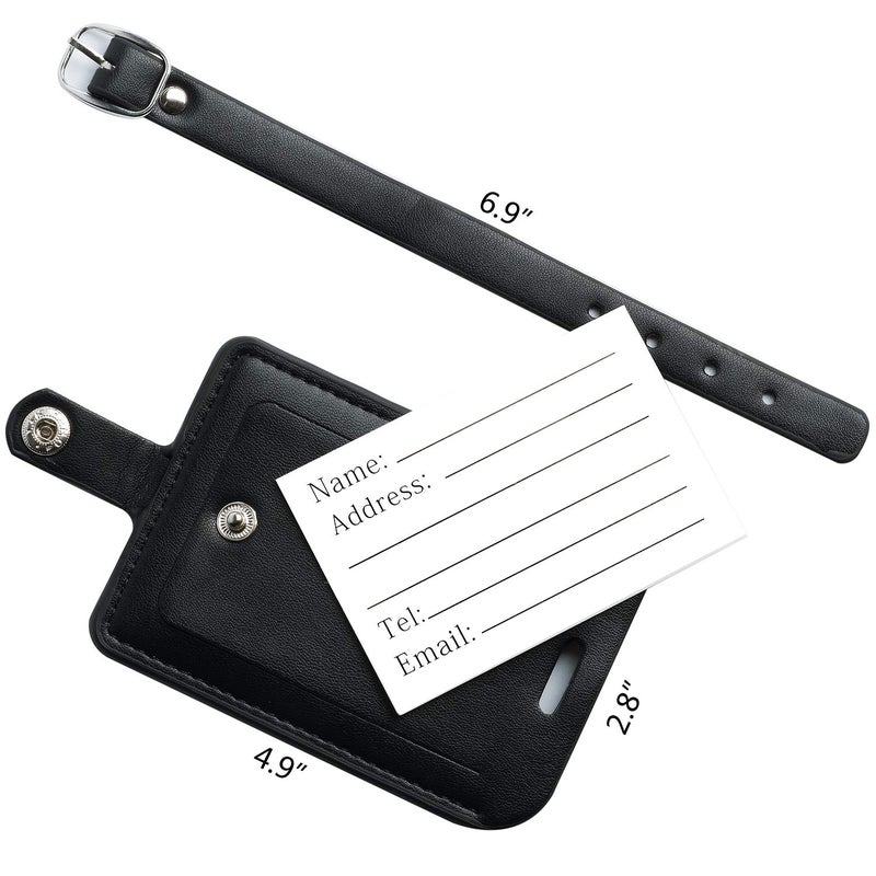 Z_جوده وثقه Luggage Bag Tags Leather Travel ID Labels Suitcase Name Tags with Snap - Set of 4 - Image 2
